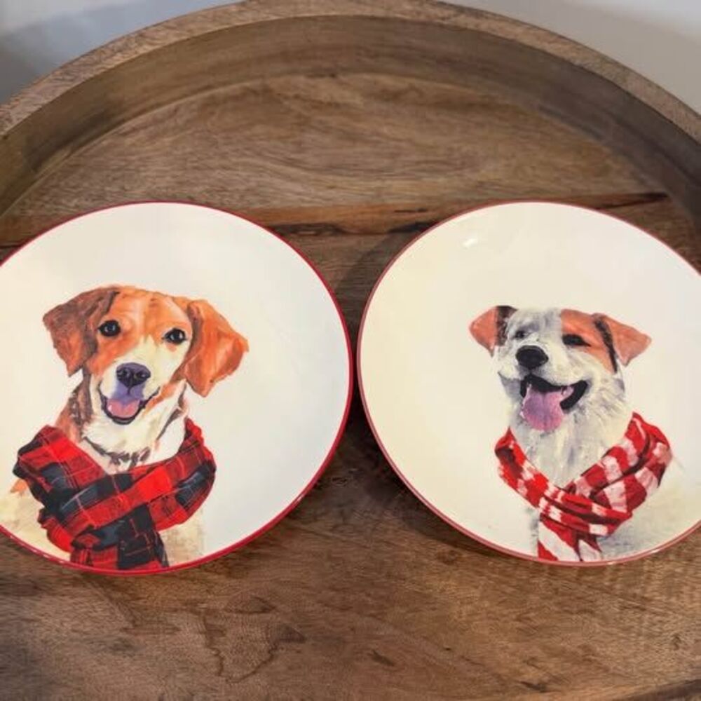 Sleigh Bell Bistro Dog Salad Plates - Set of 2